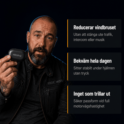 Ridrplug — Kör längre. Hör bättre. Behåll skärpan. - Nordic Relief